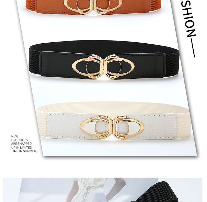 Sweet Solid Color Pu Leather Alloy Women's Leather Belts display picture 2