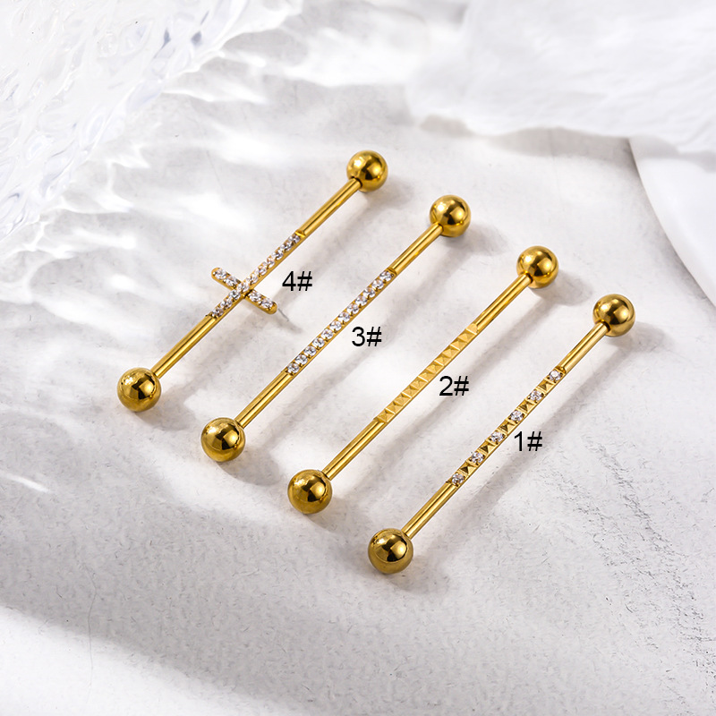 5g Weight Zircon Inlay Material Ear Studs Classification 1 Piece Ear Cartilage Rings & Studs Fashion Geometric 316L Stainless Steel Inlaid Zircon