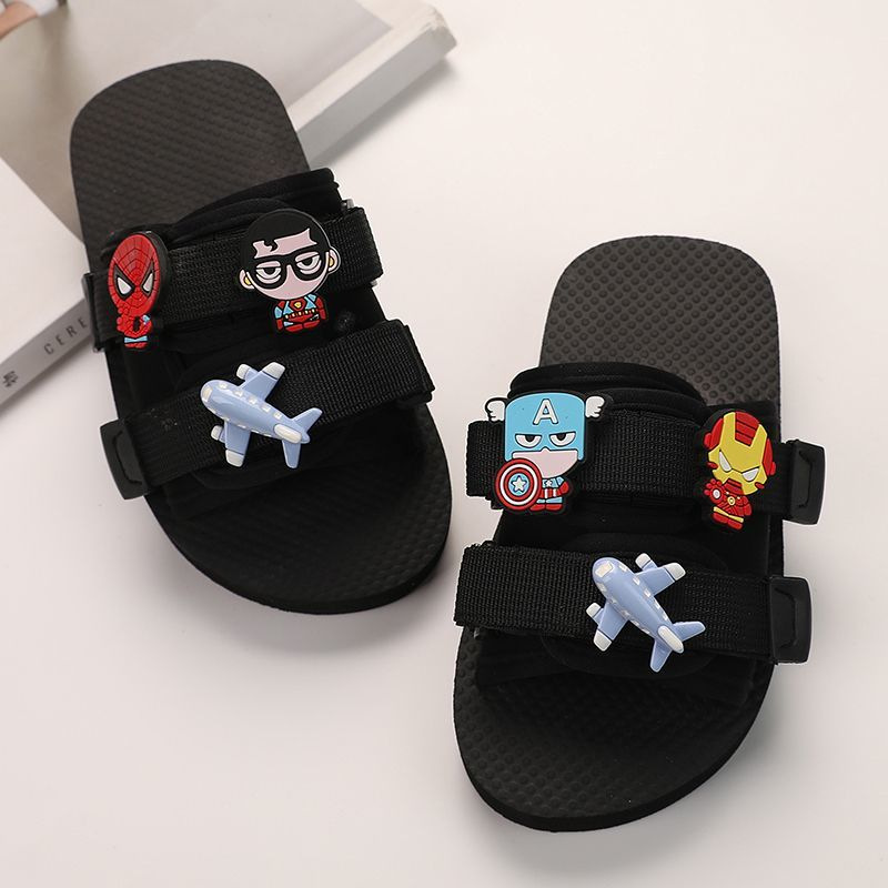 Zapatillas de los niños de dibujos animados de verano sandalias antideslizantes al aire libre padre-niño playa zapatos niñas medio y niños grandes zapatillas de interior