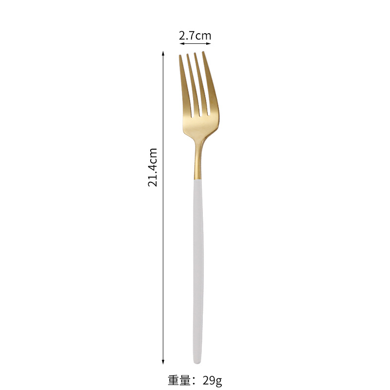 Cuchillo de filete occidental, tenedor, cuchara de postre Vajilla transfronteriza de 4 piezas Amazon Acero inoxidable portugués cuchillo, tenedor y traje de cuchara