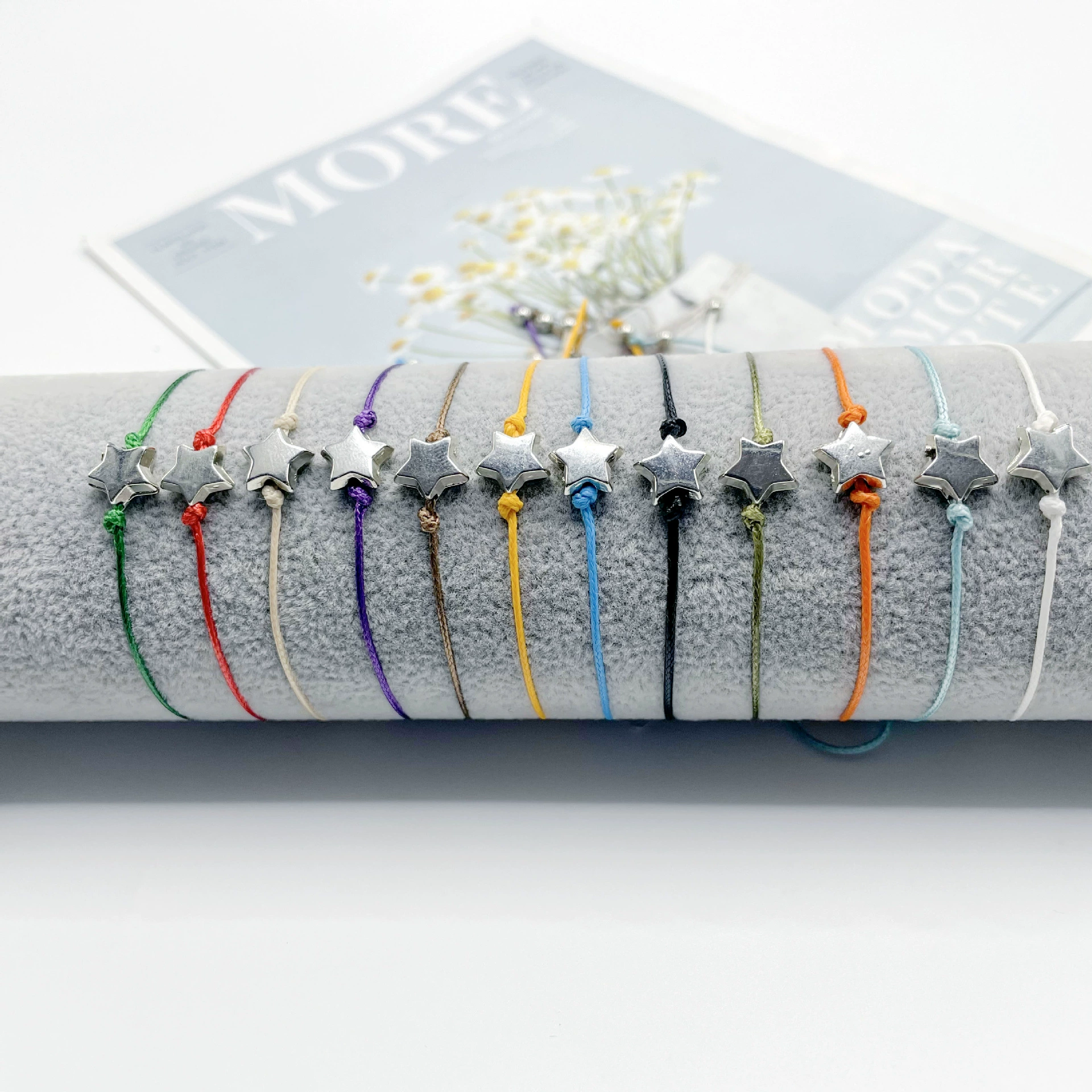 Амазонка серебро Любовь звезда регулируемый браслет ювелирные изделия Пара пятиконечная звезда тканая Дружба Пара браслет ювелирные изделия