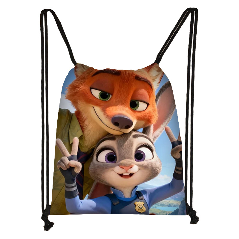 疯狂动物城2周边手提篮球束口袋涤纶大容量抽拉绳大号收纳袋批发