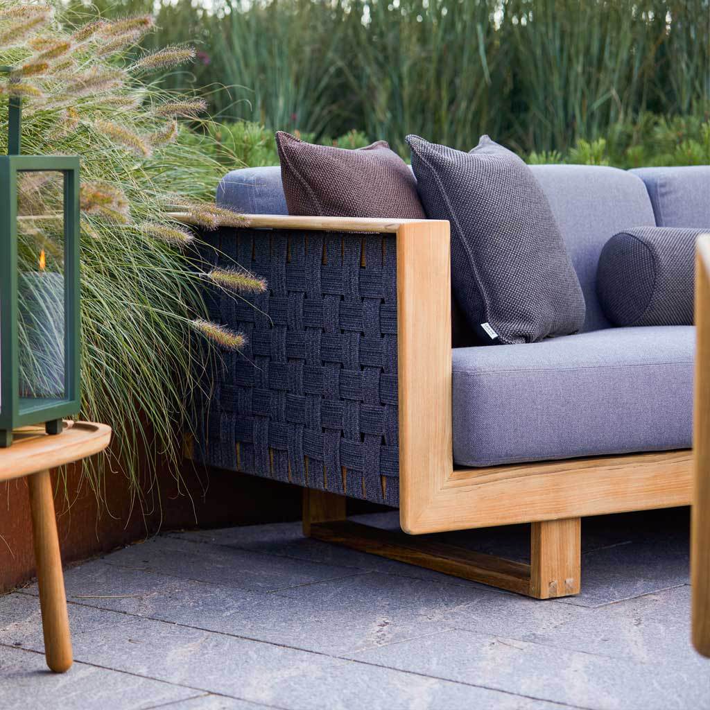 Conjunto de sofás para exteriores, patio, villa, hotel, teca, ratán, aire libre, casa de huéspedes, impermeable, protección solar, muebles de madera maciza image 5