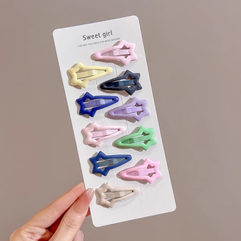Horquilla estrella, lindo color en la frente para niños, flequillo bb, clip pequeño para el cabello roto en el costado de las niñas, sin dañar el tocado del cabello