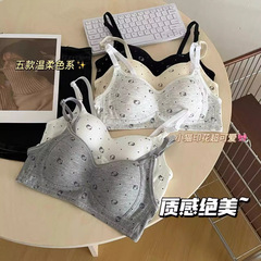 可爱猫咪高中学生薄款透气少女内衣女士小胸聚拢舒适亲肤文胸罩
