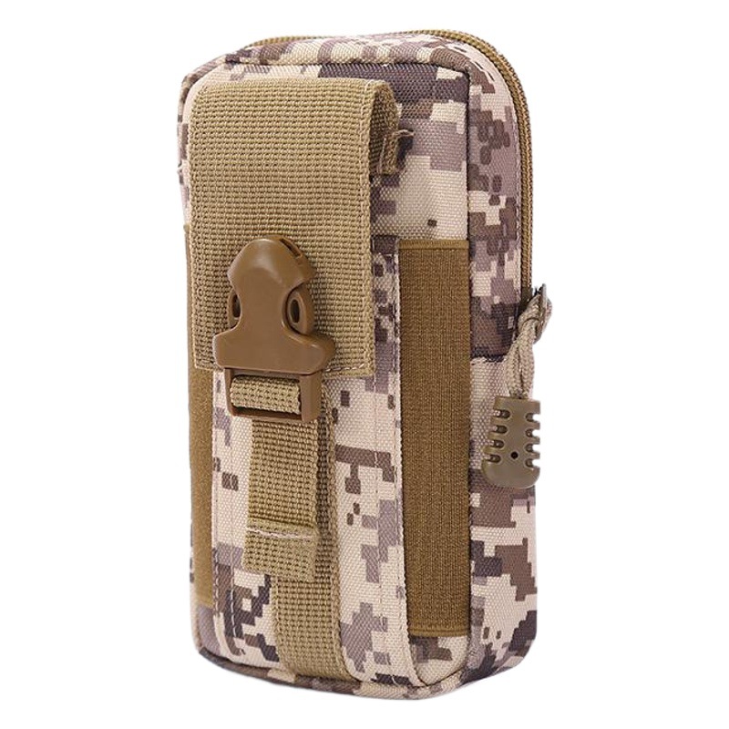 Factory spot wholesale vertical canvas mobile phone sports waist bag multi-functional tactical bag camouflage wear belt Leisure