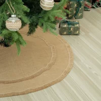 [Двухслойная юбка для елки из льна]