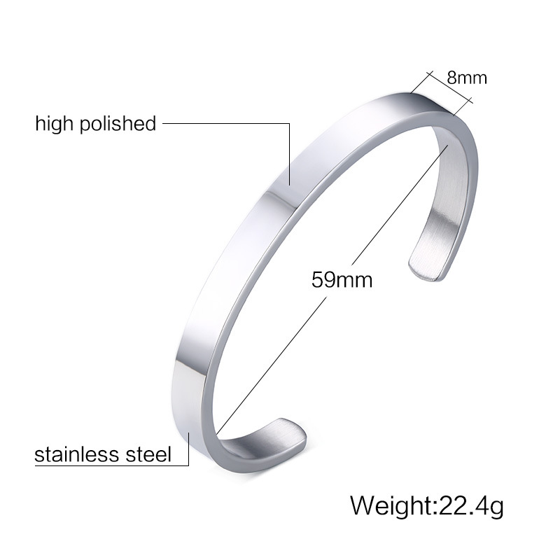 Stainless Steel Glossy Bracelet With Drill