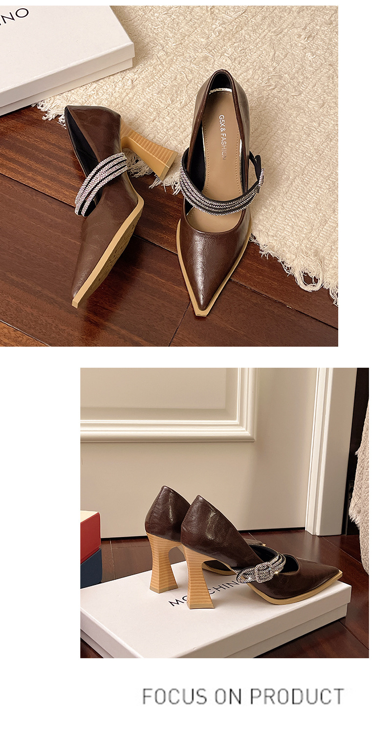 Vintage Mary Jane Shoes For Women With Rhinestones Chunky Heel_voghion.com