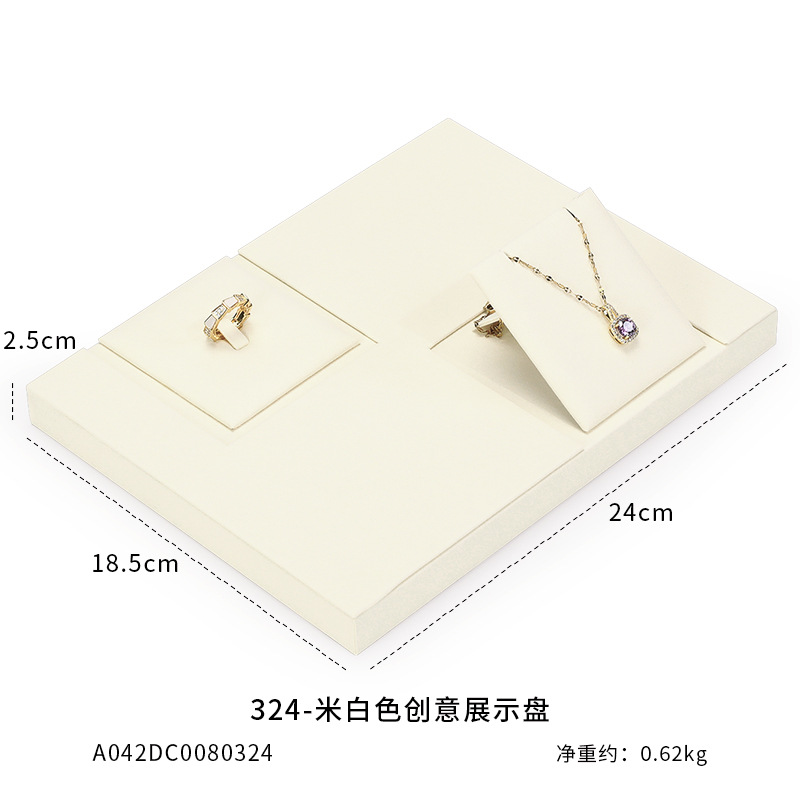 Xu Yue joyería estante de exhibición beige superfibra aretes de lujo anillo de ventana joyería mostrador accesorios