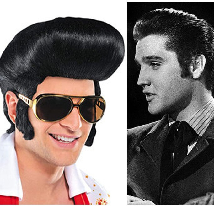 Rock Singer Elvis Presley Cosplay Funny Wig Mushroom Head Halloween Day Party Dance Wig Male Headgear