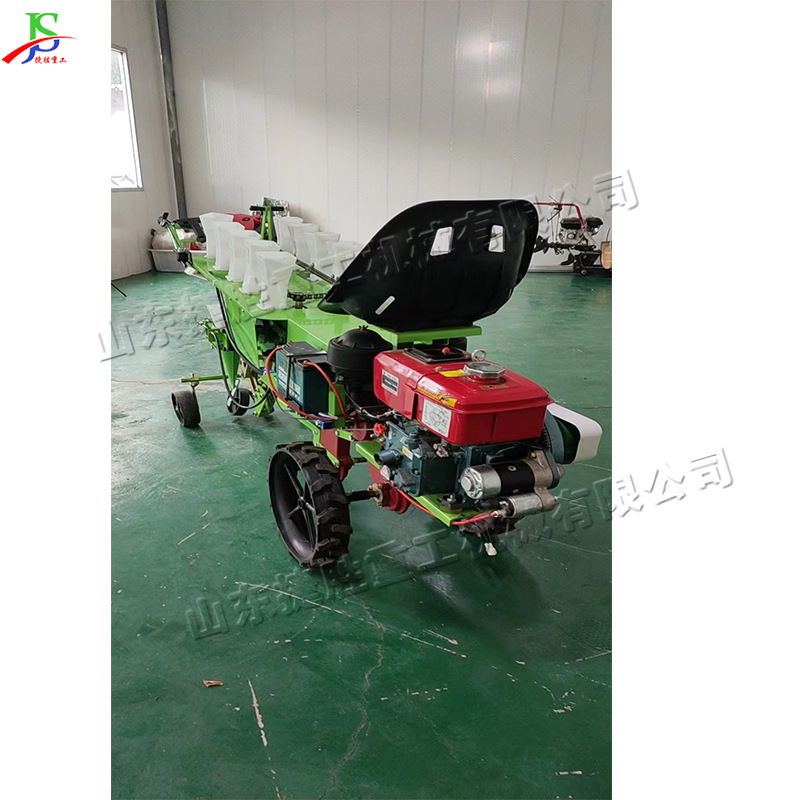 Máquina plantadora de plántulas de gasolina de 7,5 caballos de fuerza Máquina plantadora de fideos vegetales agrícolas de dos hileras tipo coche image 3