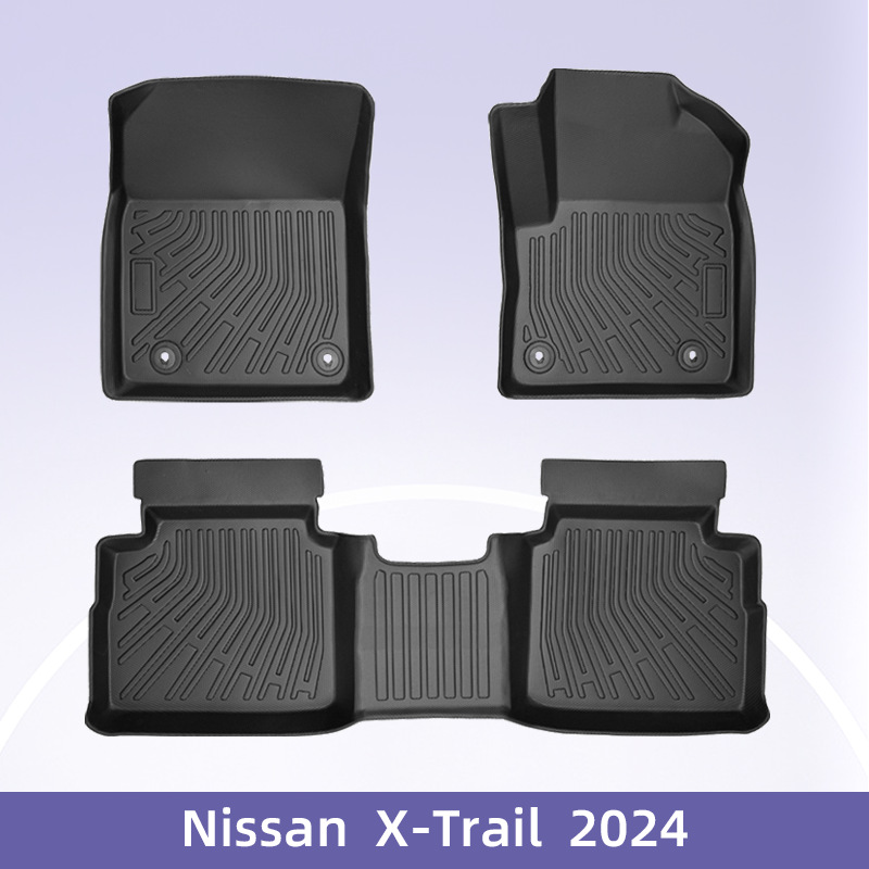 Aplicable a Nissan X-TRAlL híbrido 2024 timón derecho 3D todo el tiempo material TPE almohadilla de pie de automóvil