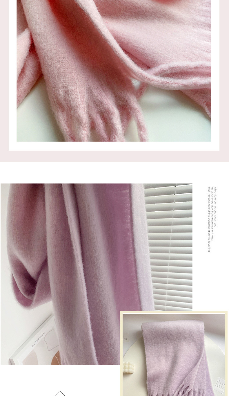 Fluffy Solid Scarf For Women Warm Winter Cashmere Style Shawl_voghion.com