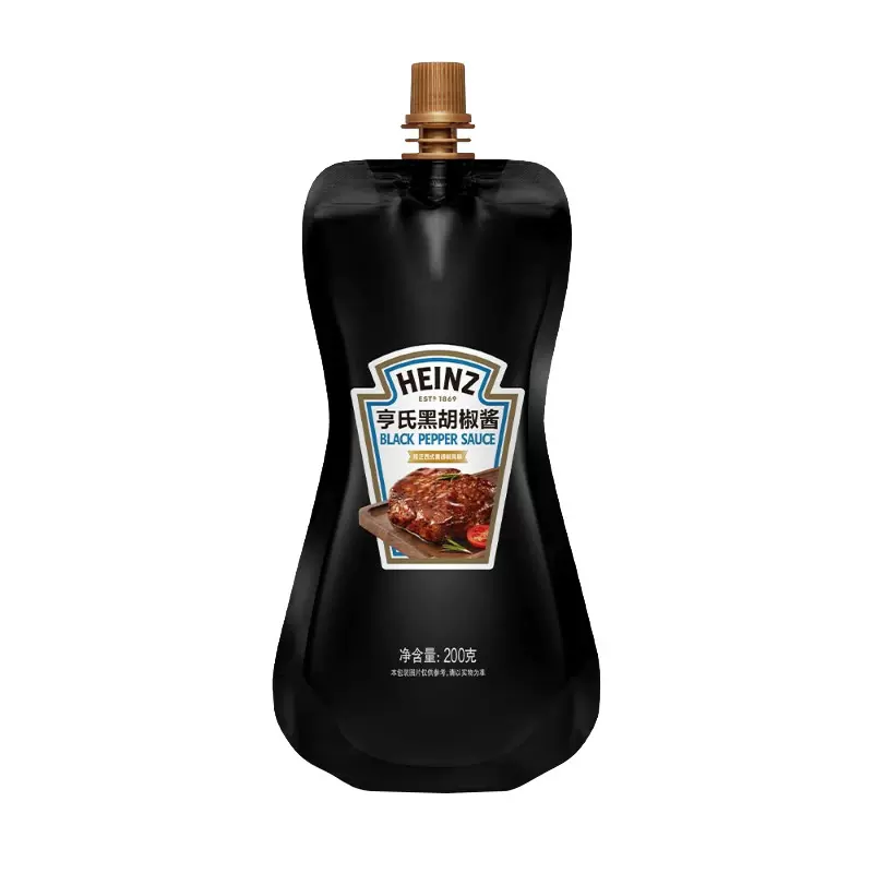 亨氏黑胡椒酱200g袋装黑椒牛排酱烤肉调味酱意大利面酱汁腌制调料