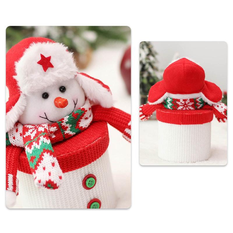 Elk muñeca caja de regalo Lei Feng sombrero muñeco de nieve de dibujos animados ancianos Nochebuena caja de manzana de punto Navidad frasco de dulces de Navidad