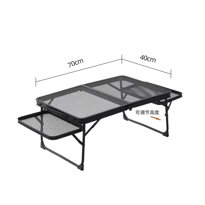 Estricta selección al aire libre camping mesa plegable portátil binaural plegable elevación de malla de hierro mesa picnic barbacoa multifuncional plegable
