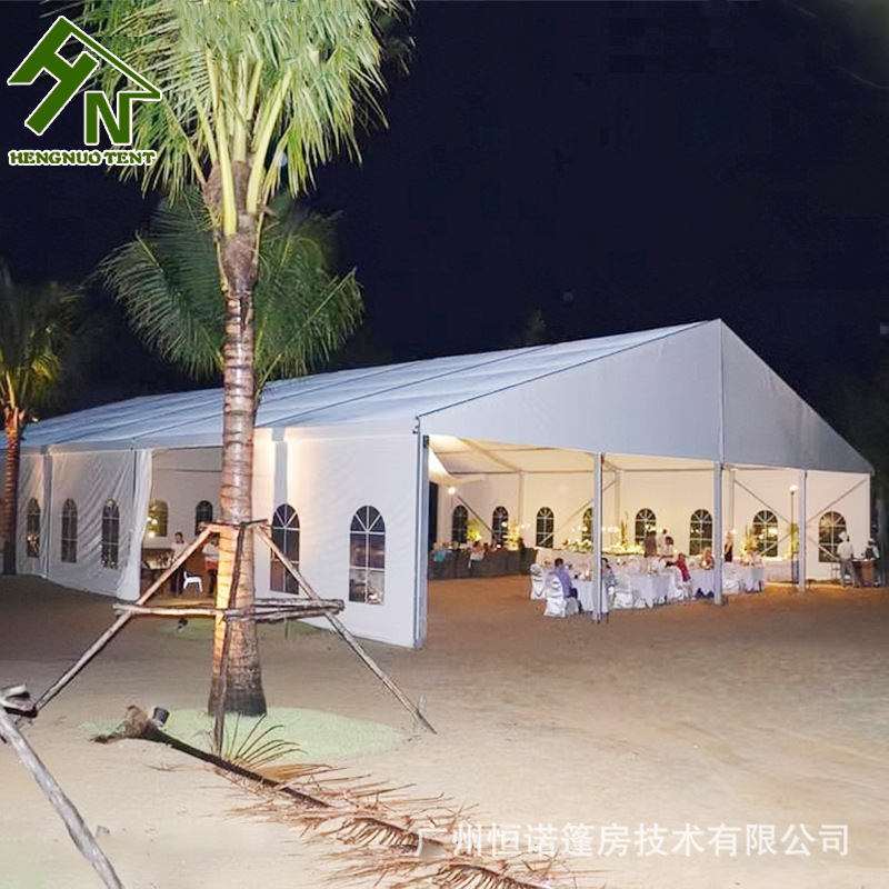 户外餐厅帐篷 铝合金框架+白色PVC 顶布婚礼活动蓬房宴会派对大棚