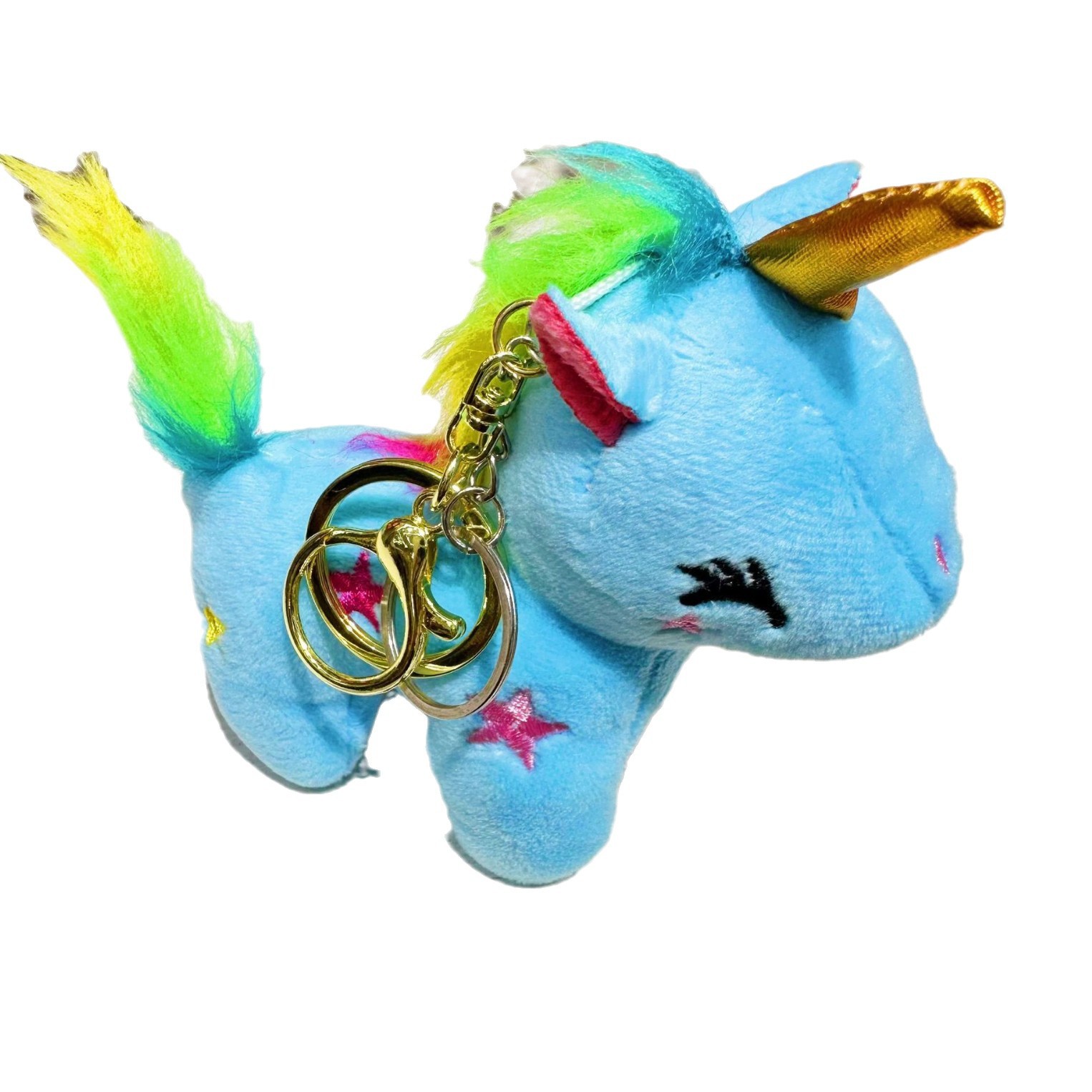 봉제 유니콘 인형 키 체인 도매 귀여운 포니 4 인치 봉제 인형 펜던트 학생 가방 펜던트
