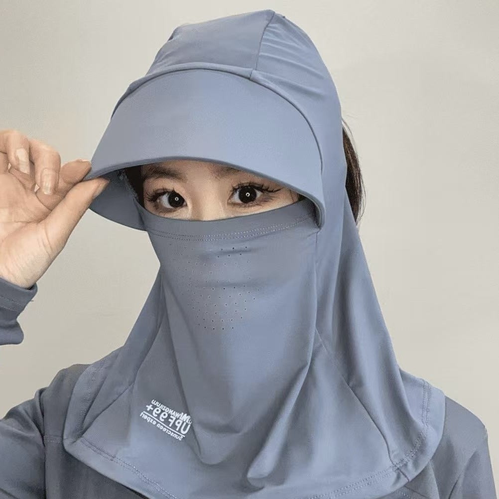 Máscara solar de verano sombrero en una cubierta de cabeza para mujeres al aire libre sombrero solar ligero y transpirable