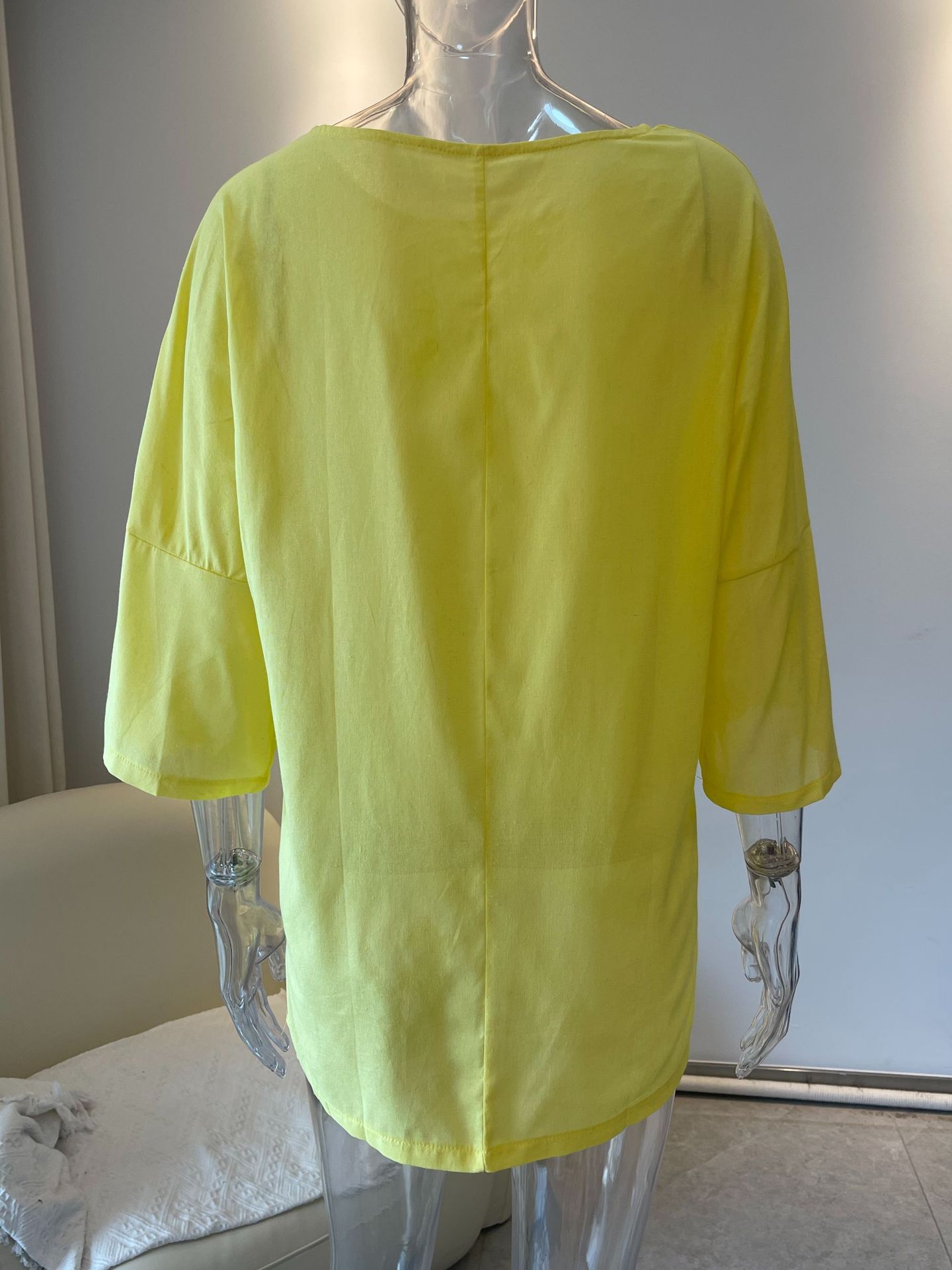 2026 Shein Independent Site European And American Cross-border Casual Slit Cotton-linen Top New Hot-selling Item_ecoleips.com