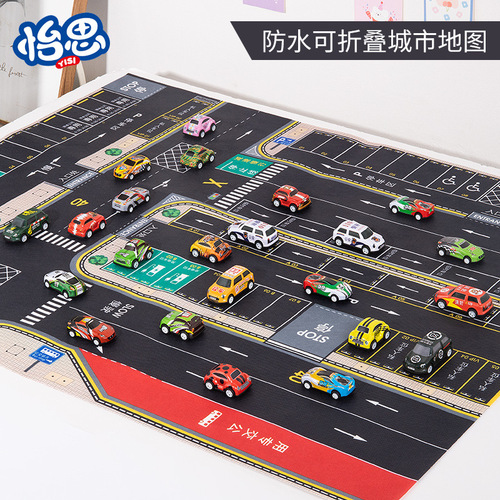 Children's Traffic City Map Traffic Light Toy Parking Lot Crawling Waterproof Mat Kindergarten Educational Toy