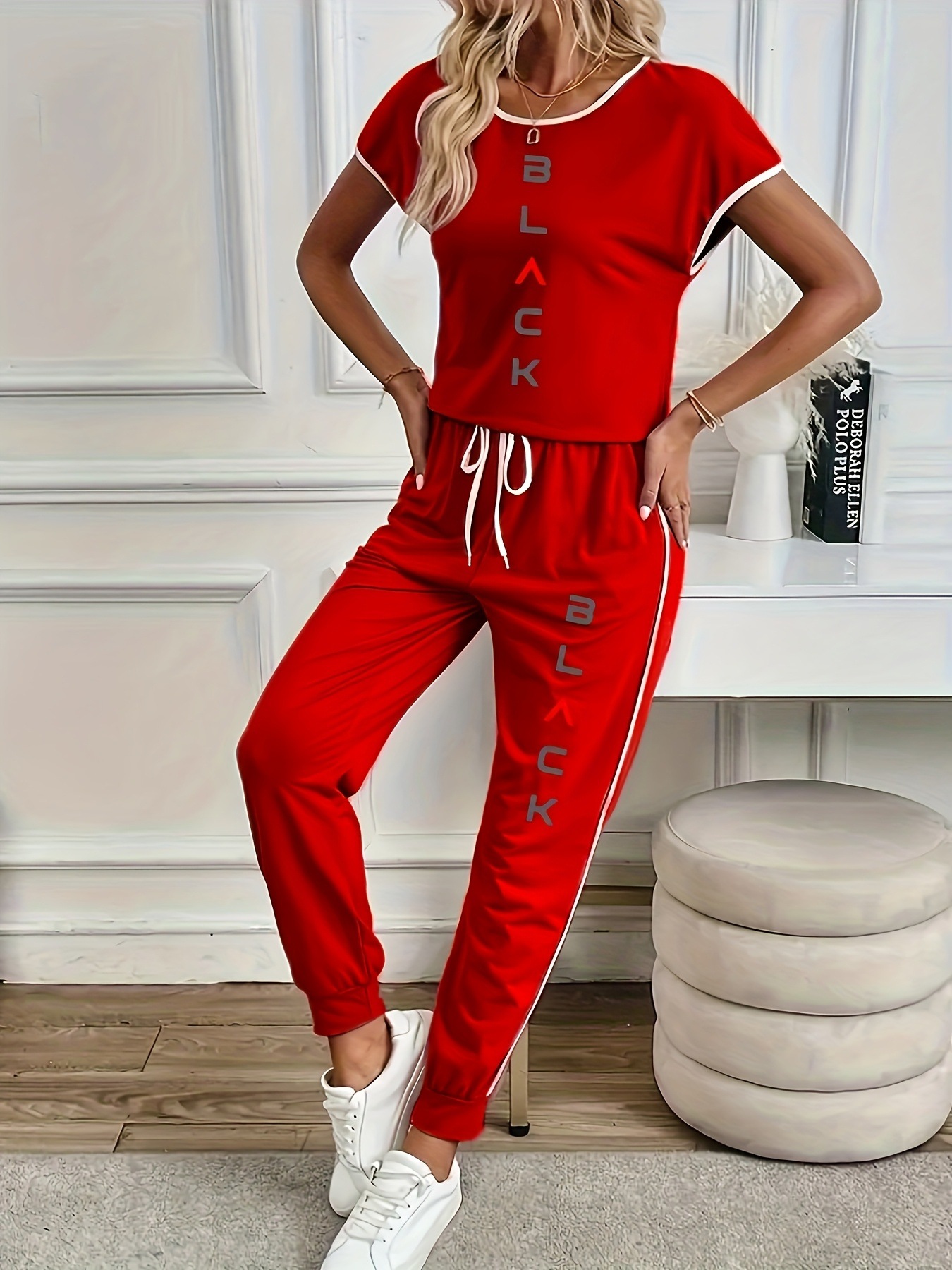 Lässiger Damen Hosenanzug Mit Farbblock Design Für Den Sommer_voghion.com