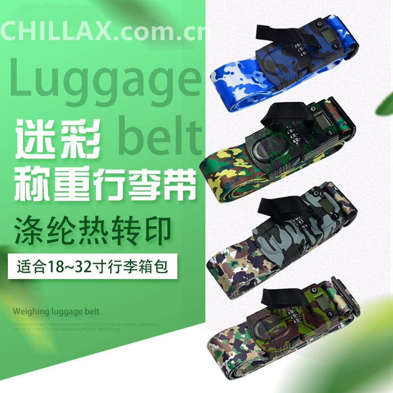 Maleta reforzada para envíos con correas ajustables, correas de equipaje coloridas, báscula electrónica, maleta con candado de combinación