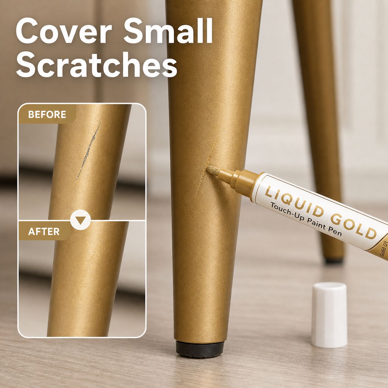 Cross-border best-selling gold repair paint pen, metal scratch repair pen, car wheel hub hardware paint chip repair tool