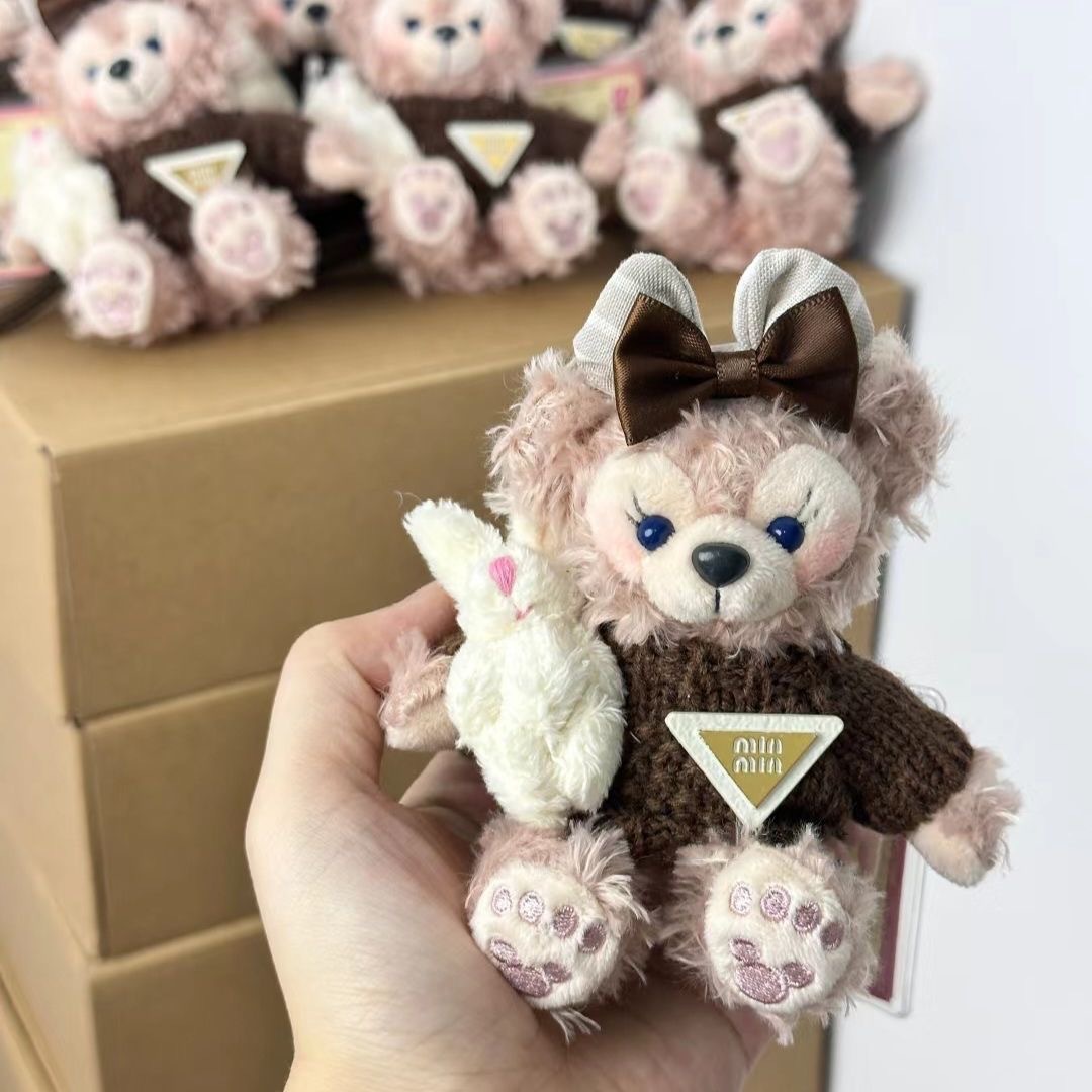 新商品のシェリーメイの布朗尼のリュックサックの包みのペンダントのかわいいぬいぐるみの熊の公仔の鍵は掛けて飾ります。