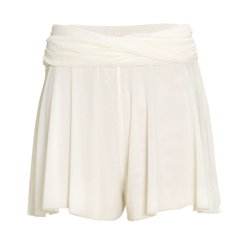 Pantalones de falda estilo ballet para mujer 2025 hilo de malla de nailon de cintura alta para llevar deportes pantalones elegantes falda falda corta casual de moda