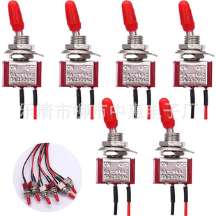 6MM button switch 2 feet 2 gear shaking head toggle switch MTS-101 red rocker switch