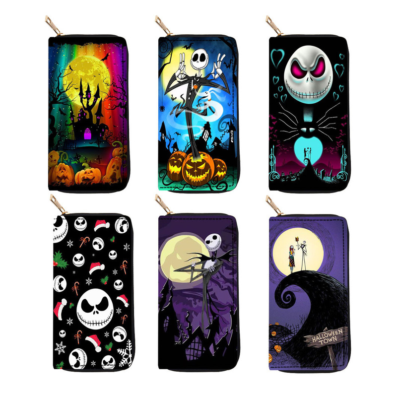 Cross-Border Skull Pu Long Zipper Wallet 2030 Christmas Horror Night Clutch Wallet with Picture Printing Cross-Border Skull Pu Long Zipper Wallet 2030 Christmas Horror Night Clutch Wallet with Picture Printing