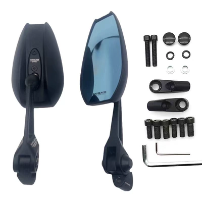 AOS4 anti-glare HD rearview mirror Motorcycle rearview mirror - black-blue-glass