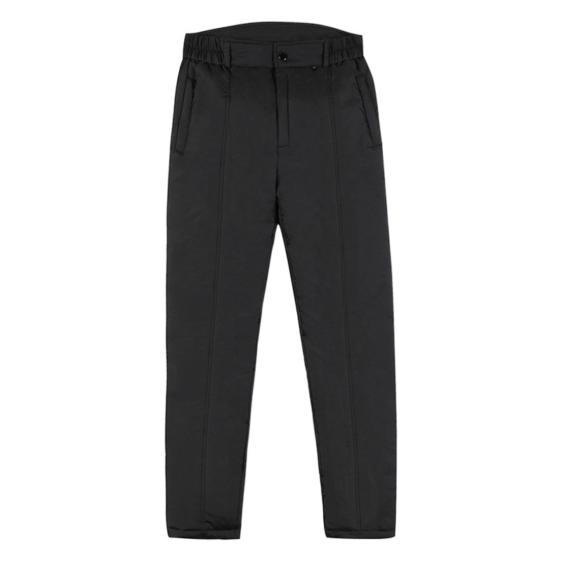 White Duck Down Pants for Middle-aged and Elderly Men's Outer Wear Straight Thickened and Fattened Men's High Waist Outdoor Winter Cotton Pants
