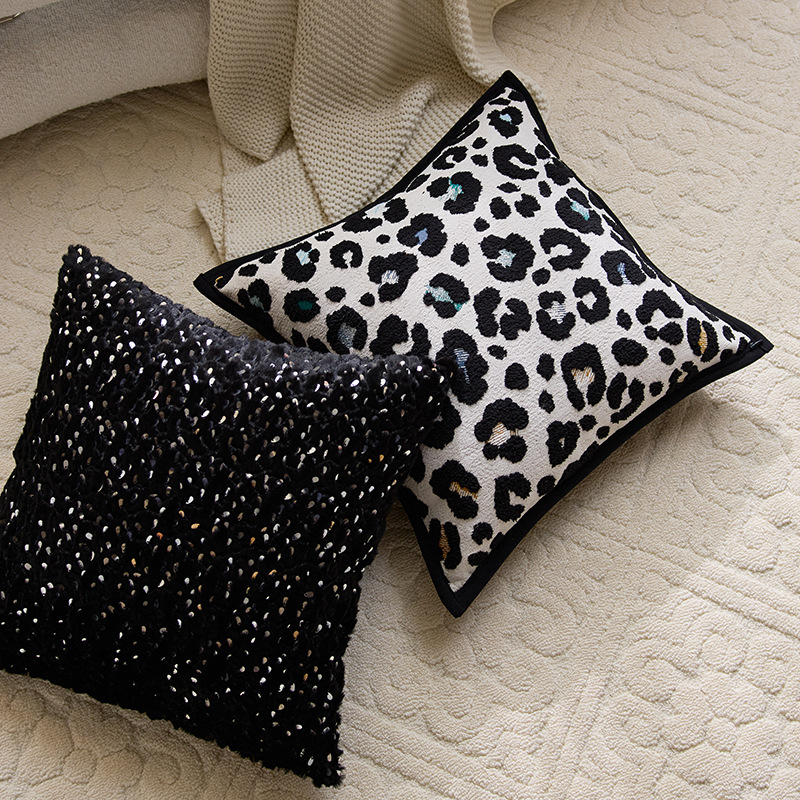 Moderno simple y de alta sensación almohada de lujo ligera almohada de tela nórdica cama sofá sala de estar almohada funda de almohada con núcleo