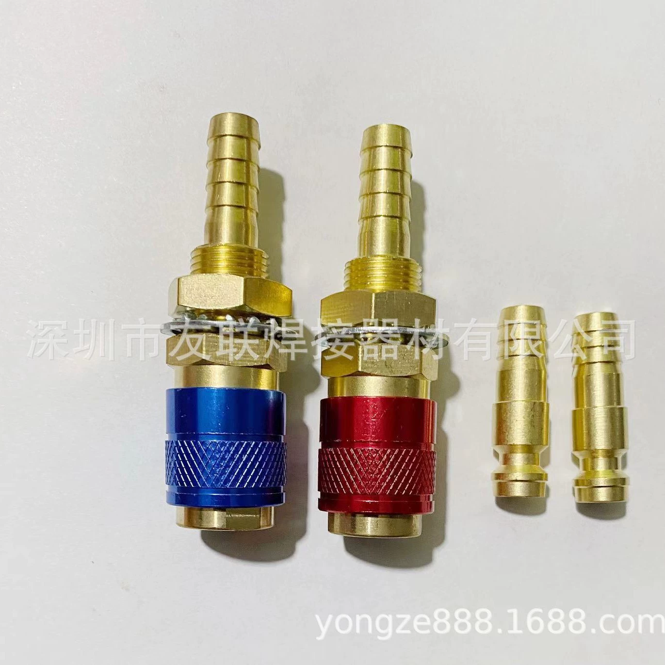 Сварочный аппарат M8, быстроразъемный разъем для воды, красный и синий, двухцветный охлаждающий резервуар для воды, разъем для оборудования для водяного охлаждения, Шаг 8 мм на 4 шт.