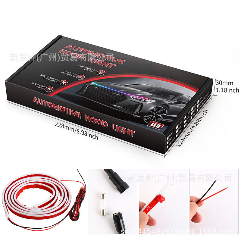 Luz de capó, luz diurna, luz ambiental LED modificada con escaneo al arrancar el coche, tira de luz guía, luz de coche de tipo continuo