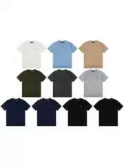 Cross-Border Supply 2026 Spring/Summer New Embroidered Horse Logo Crew Neck Solid Color Short Sleeve Knitted Tee