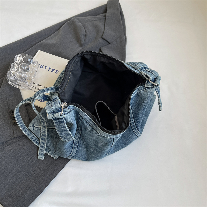 Bolso de mezclilla para mujer 2024 nuevo bolso de hombro casual de viaje de gran capacidad bolso de mensajero de clase al por mayor