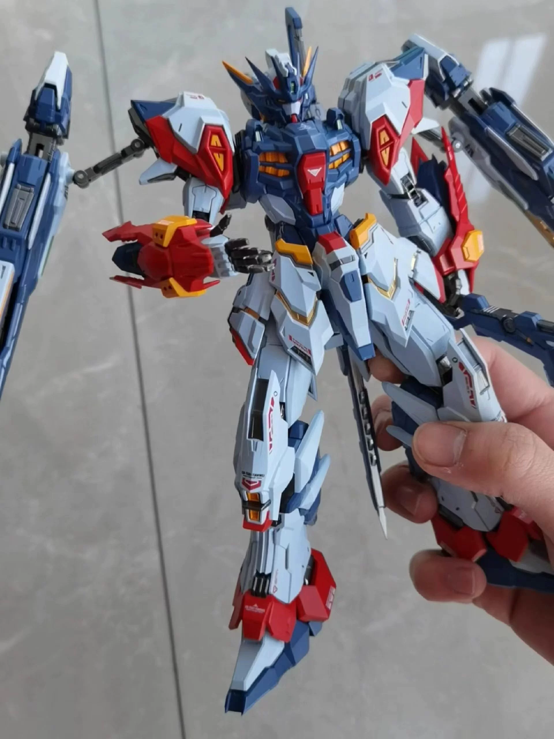 Модифицированный мех Three Kingdoms Bai Qi Cao Ren Ao Bing Gundam Blind Blind MG Destiny Seven Sword Flying Wing Boys Dotted Toys
