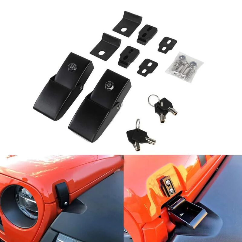 Car engine lock hood latch with key for Jeep JK JL2007-2023 exterior accessories