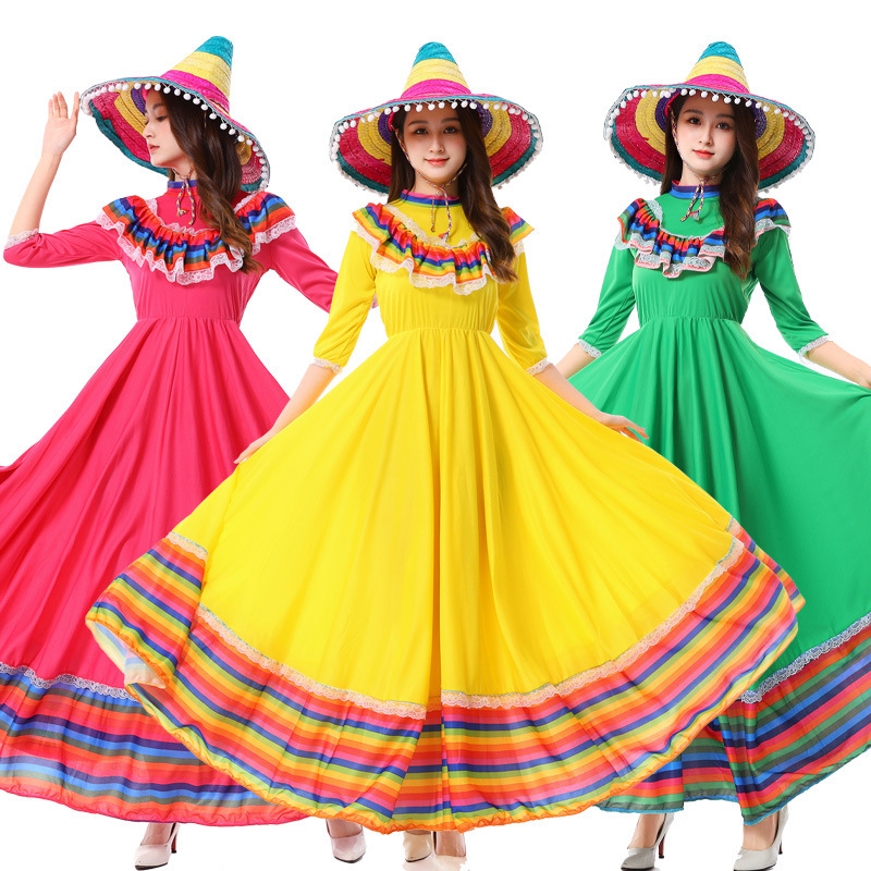 Adult children's Mexican traditional style girl's skirt large skirt ethnic style dress dance costume Adult children's Mexican traditional style girl's skirt large skirt ethnic style dress dance costume