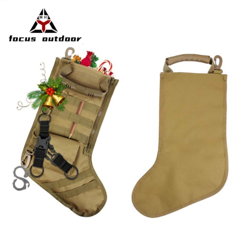 Bolsa de calcetines de Navidad tácticos de montaje MOLLE para exteriores