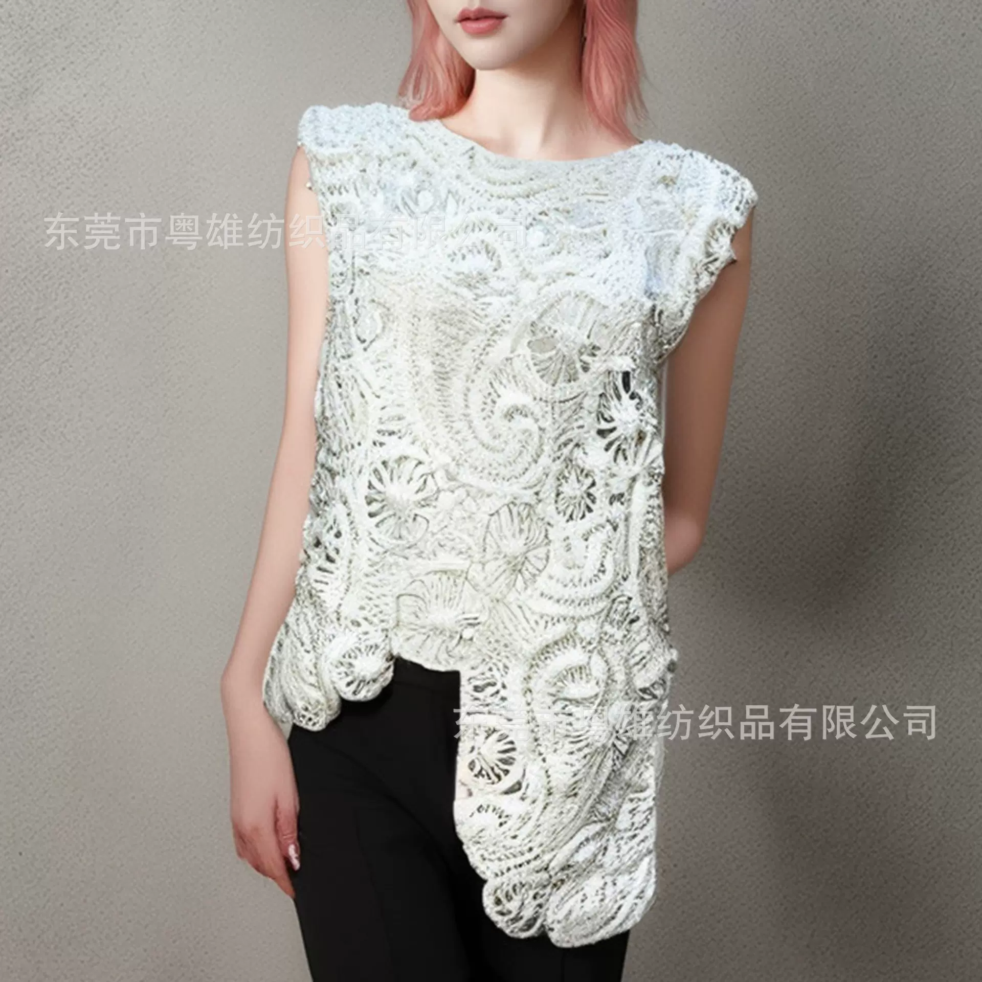 夜光变色毛衣无袖毛衣上衣女装秋冬高级感穿搭