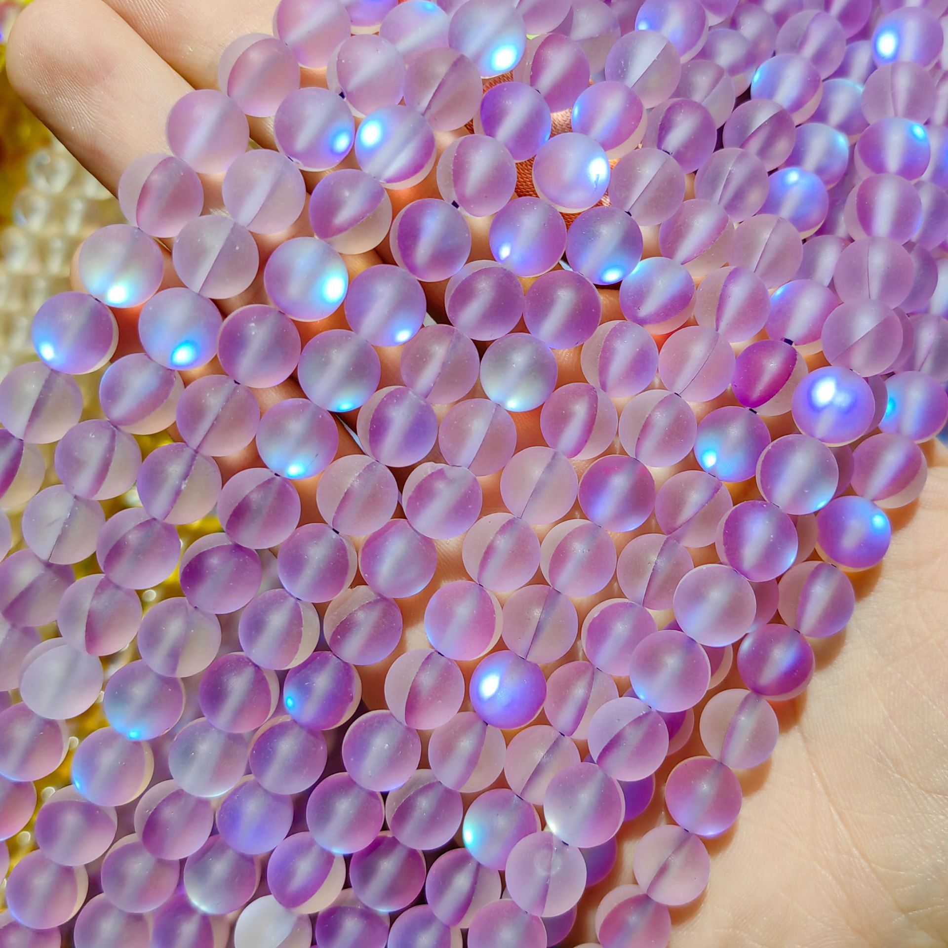 Vidrio sintético flash multicolor colorido cuentas redondas cuentas sueltas semiacabados DIY Piedra Natural accesorios de la joyería de cristal natural image 23
