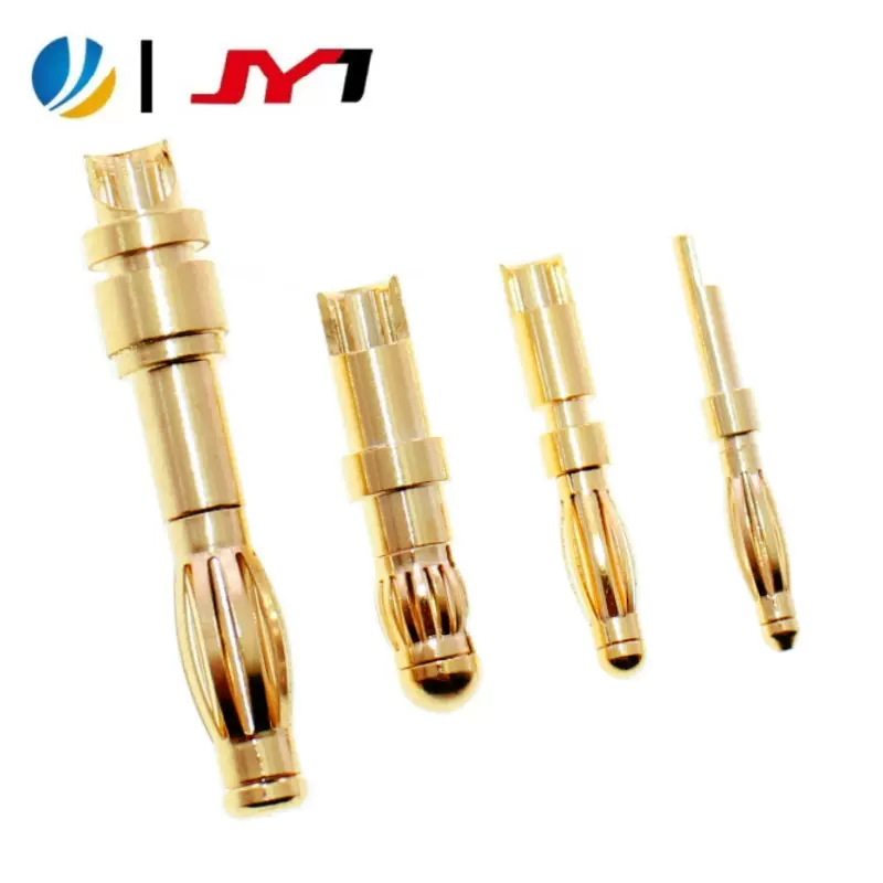 聚盈厂家直销铜镀金2.0/2.5/3.5灯笼簧防水连接器4.0香蕉头端子