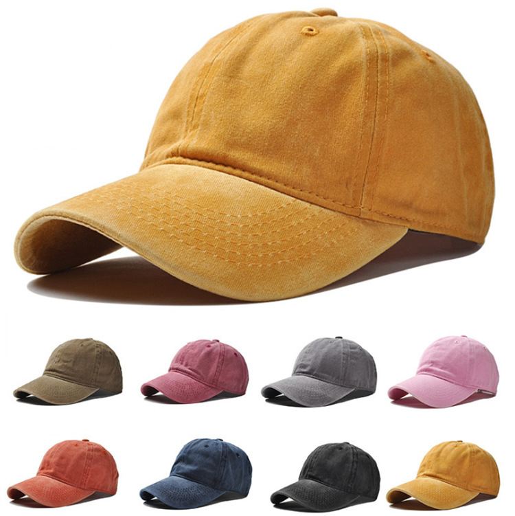 Washed Hat, Peaked Cap, Cowboy Hat, European and American Style Pure Color Spring and Summer Versatile Curved Brim, Old Light Plate, Retro Customized Model Washed Hat, Peaked Cap, Cowboy Hat, European and American Style Pure Color Spring and Summer Versatile Curved Brim, Old Light Plate, Retro Customized Model
