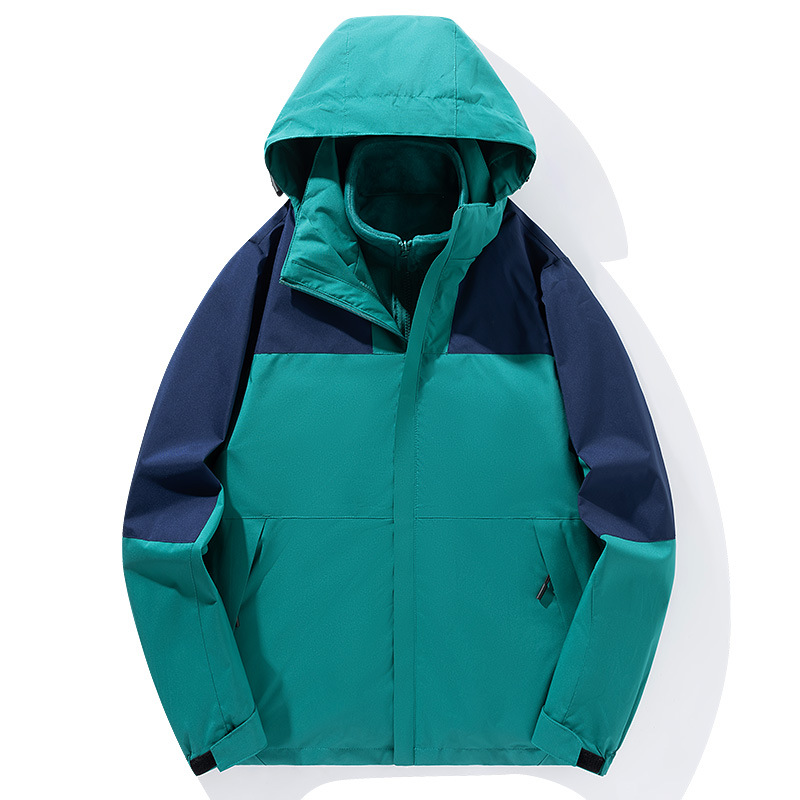 2023 invierno nuevo traje de asalto 3 - en - 1 para hombres y mujeres engrosado dos piezas juego de ropa al aire libre a prueba de viento, agua y lana