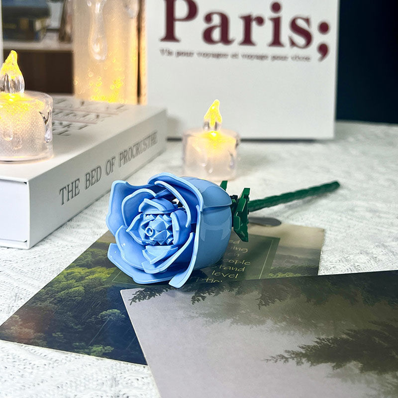 Bloques de construcción de rosas transfronterizos compatibles con ramo de Lego flor eterna rosa girasol Tulipán juguete ensamblado